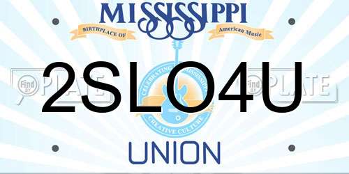 2SLO4U Mississippi License Plate