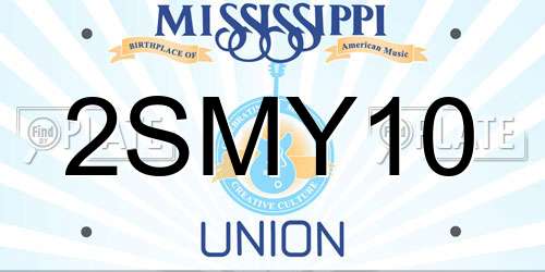 2SMY10 Mississippi License Plate