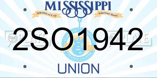 2SO1942 Mississippi License Plate