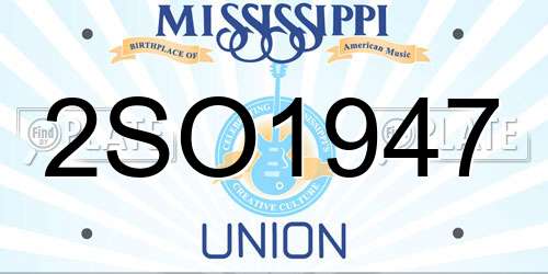 2SO1947 Mississippi License Plate