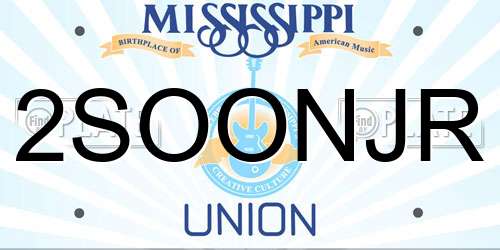 2SOONJR Mississippi License Plate