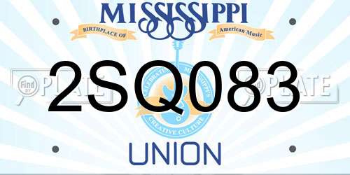 2SQ083 Mississippi License Plate