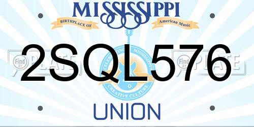 2SQL576 Mississippi License Plate