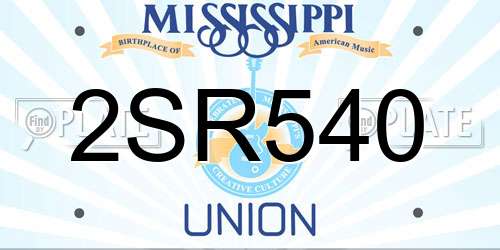 2SR540 Mississippi License Plate