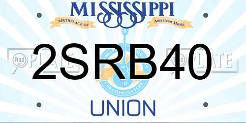 2SRB40 Mississippi License Plate