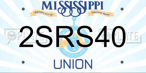 2SRS40 Mississippi License Plate