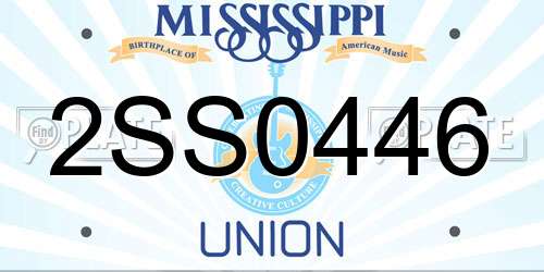 2SS0446 Mississippi License Plate
