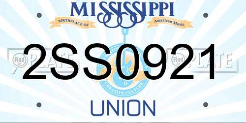 2SS0921 Mississippi License Plate
