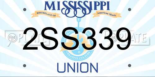 2SS339 Mississippi License Plate