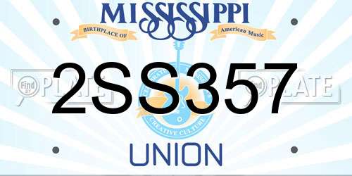 2SS357 Mississippi License Plate