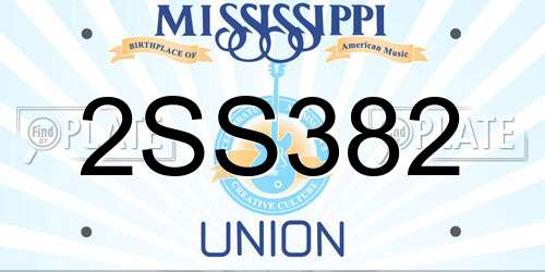 2SS382 Mississippi License Plate