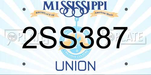 2SS387 Mississippi License Plate