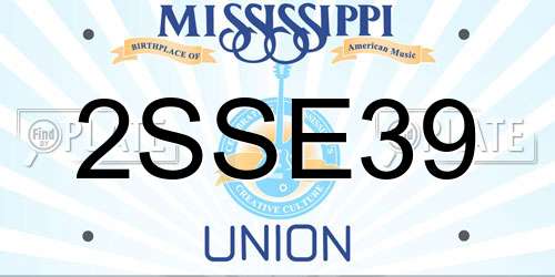 2SSE39 Mississippi License Plate
