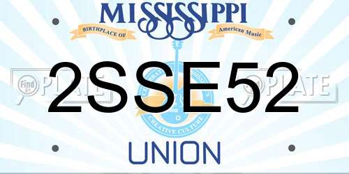 2SSE52 Mississippi License Plate