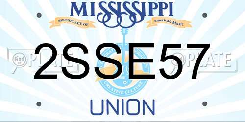 2SSE57 Mississippi License Plate