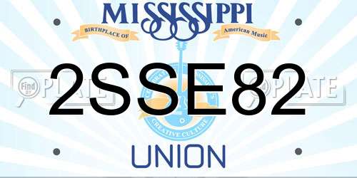 2SSE82 Mississippi License Plate