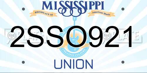 2SSO921 Mississippi License Plate