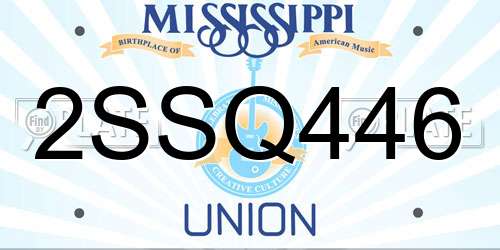 2SSQ446 Mississippi License Plate
