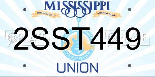 2SST449 Mississippi License Plate