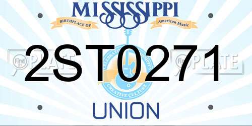 2ST0271 Mississippi License Plate