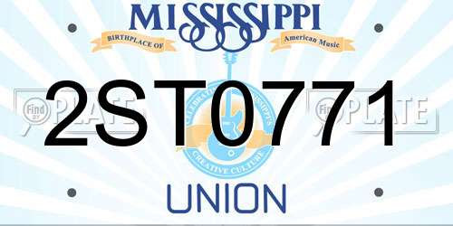 2ST0771 Mississippi License Plate
