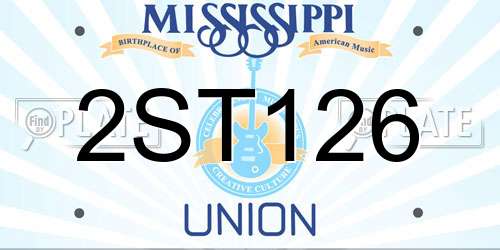 2ST126 Mississippi License Plate