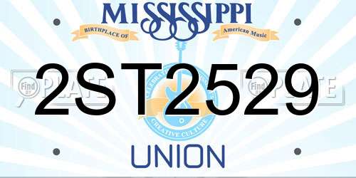 2ST2529 Mississippi License Plate