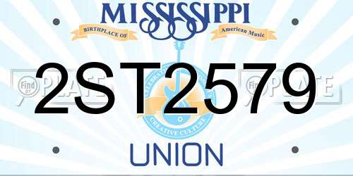 2ST2579 Mississippi License Plate