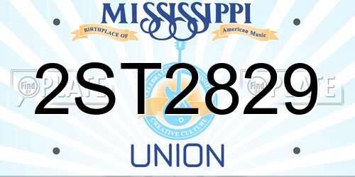 2ST2829 Mississippi License Plate