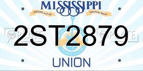 2ST2879 Mississippi License Plate