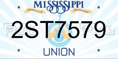 2ST7579 Mississippi License Plate