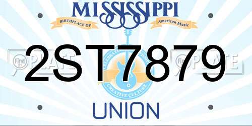 2ST7879 Mississippi License Plate