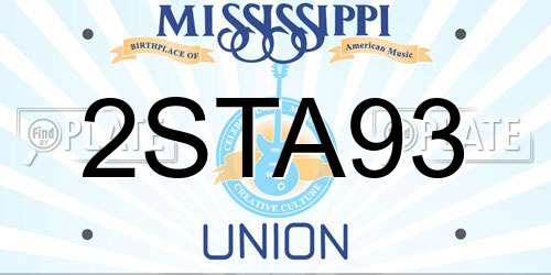 2STA93 Mississippi License Plate