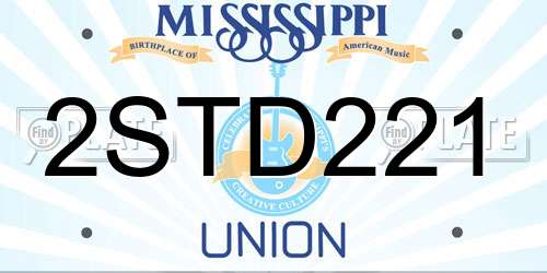 2STD221 Mississippi License Plate