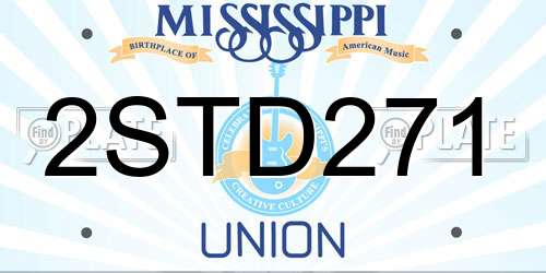 2STD271 Mississippi License Plate