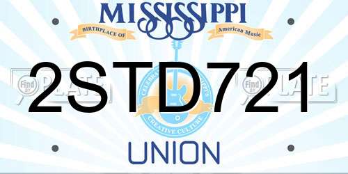 2STD721 Mississippi License Plate