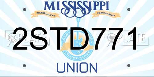 2STD771 Mississippi License Plate