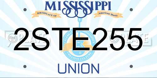 2STE255 Mississippi License Plate