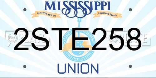 2STE258 Mississippi License Plate