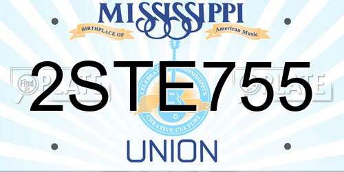 2STE755 Mississippi License Plate