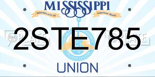 2STE785 Mississippi License Plate