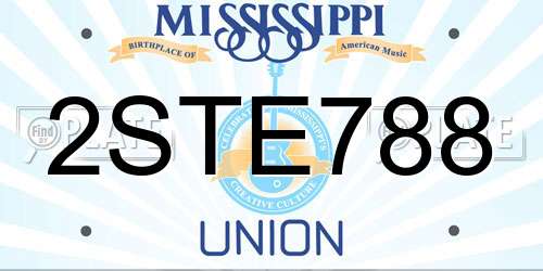 2STE788 Mississippi License Plate