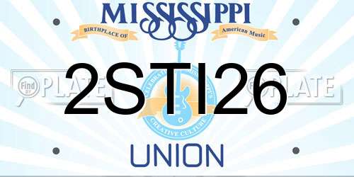2STI26 Mississippi License Plate