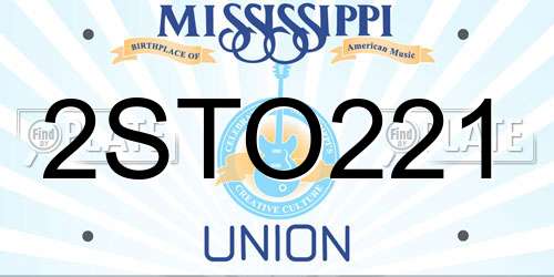 2STO221 Mississippi License Plate