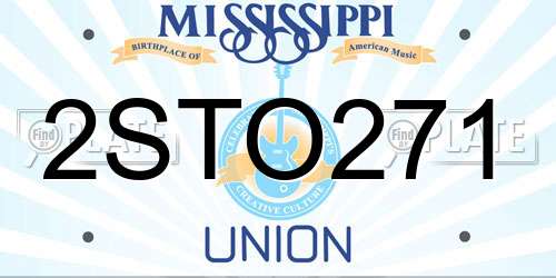2STO271 Mississippi License Plate