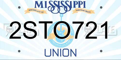 2STO721 Mississippi License Plate