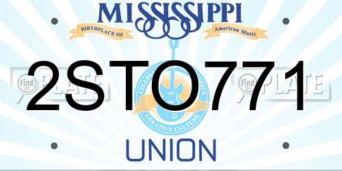 2STO771 Mississippi License Plate