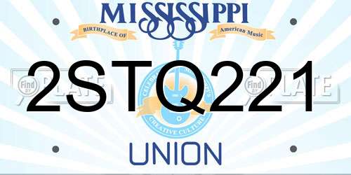 2STQ221 Mississippi License Plate