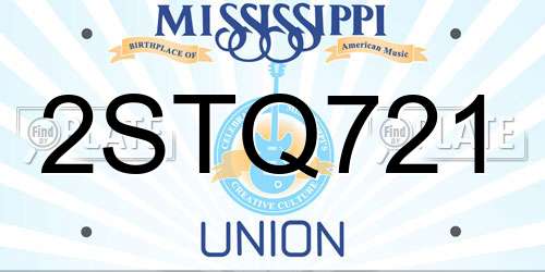 2STQ721 Mississippi License Plate