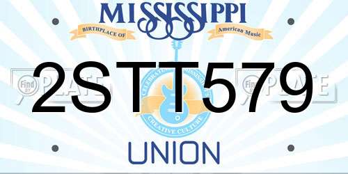 2STT579 Mississippi License Plate